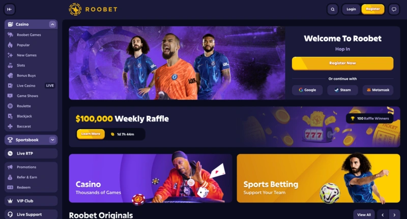 Roobet Homepage